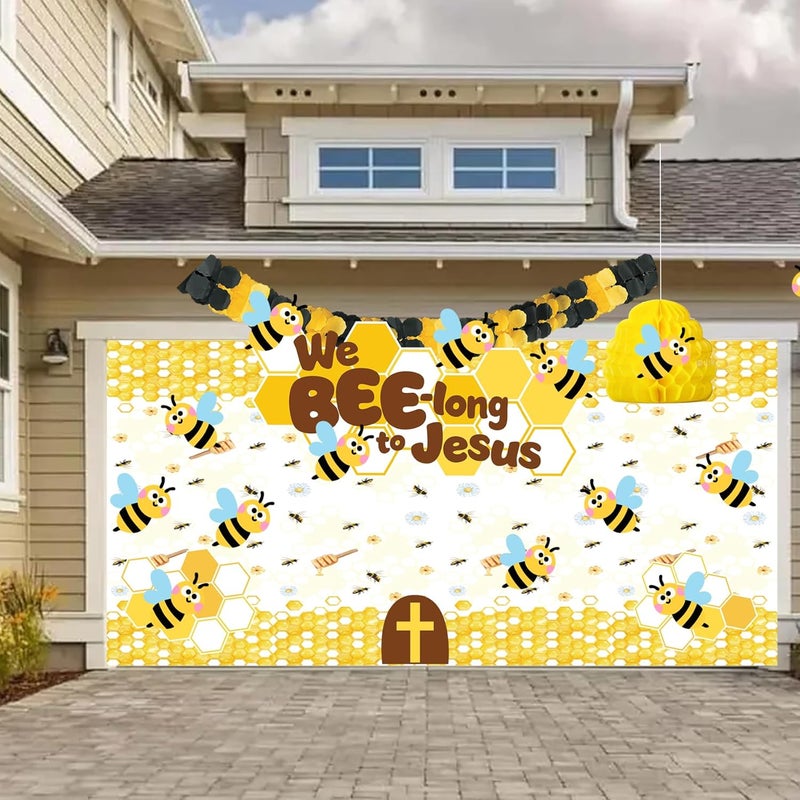 Know me We Bee-Long to Jesus Trunk or Treat Car Decorations Kit, Halloween Bumblebee Trunk or Treat Decorations for SUV Car Archway Garage Door Party Decorations - Image 5